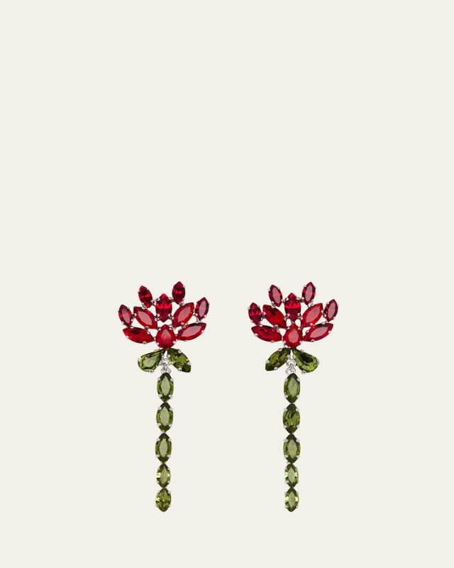 Crystal Carnation Drip Earrings